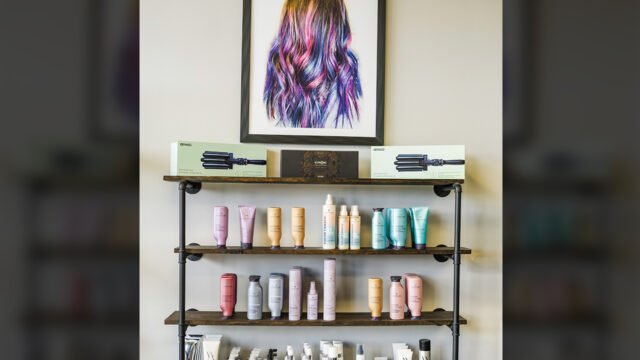 Hair products on display that are available for purchase at Changes Hair Studio